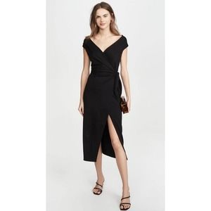 Reformation Black Midi Dress